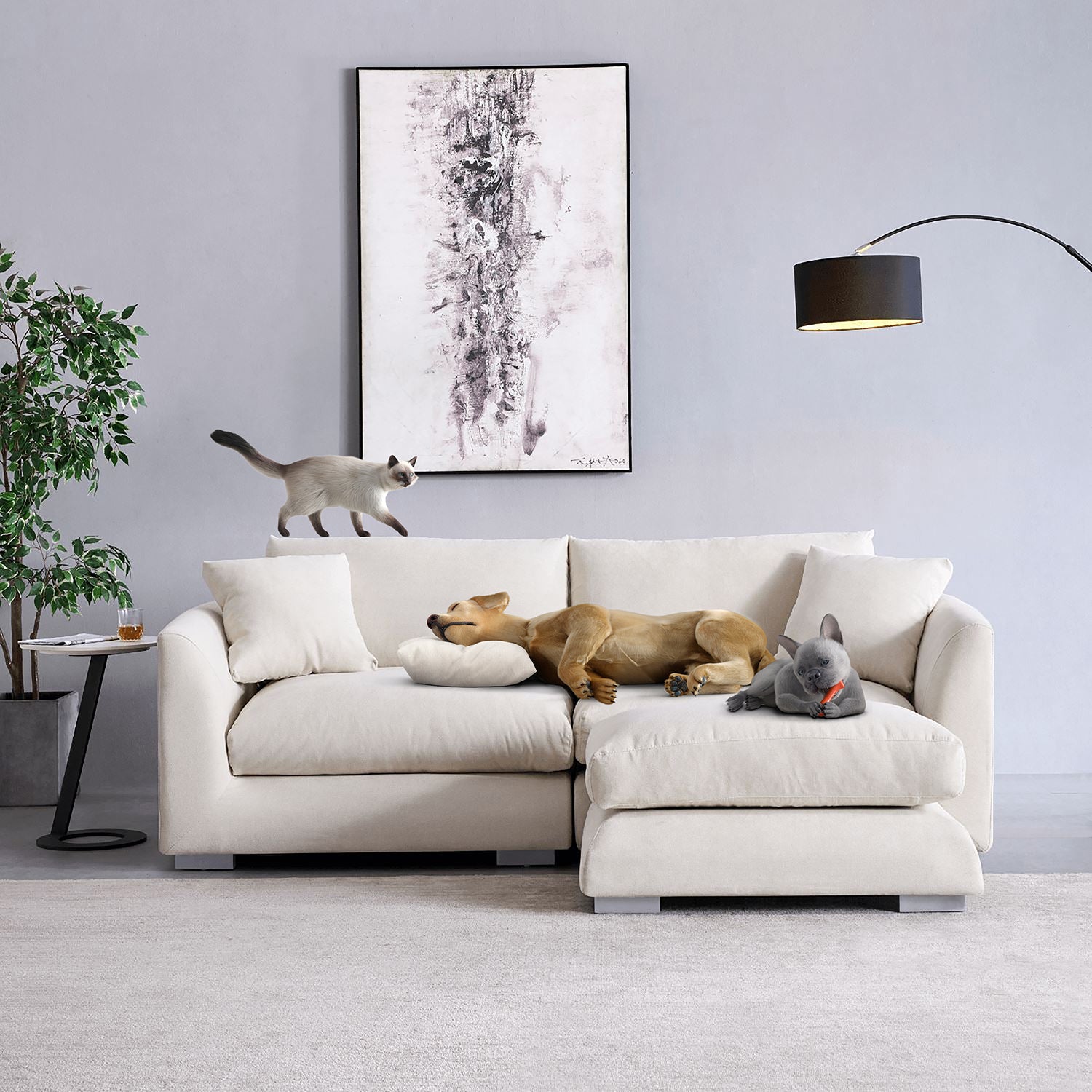 Feathers Sofa + Ottoman