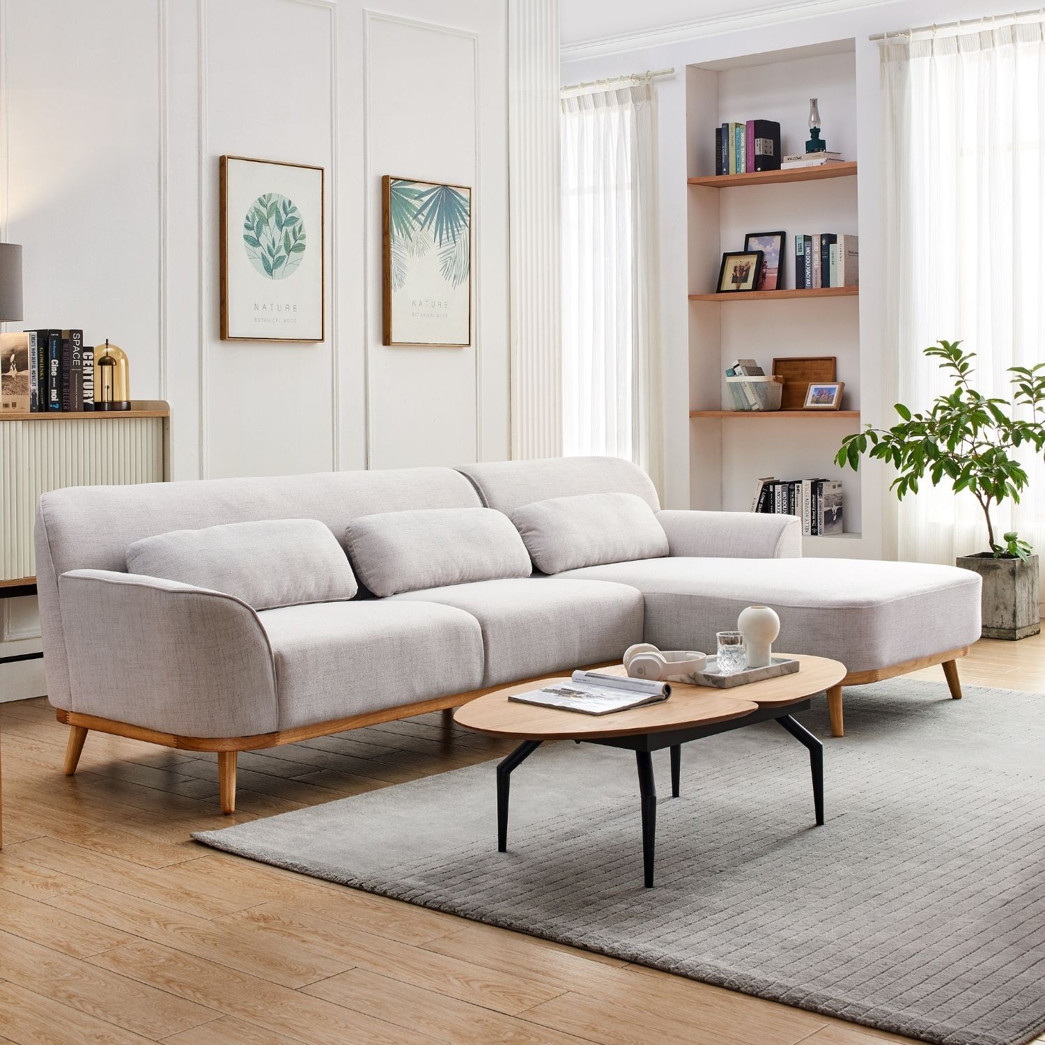 Solid Wood Sectional Sofa Valyou Furniture