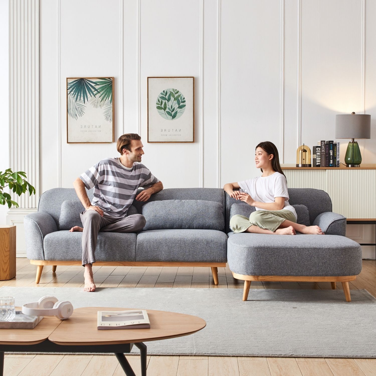 Solid Wood Sectional Sofa Valyou Furniture
