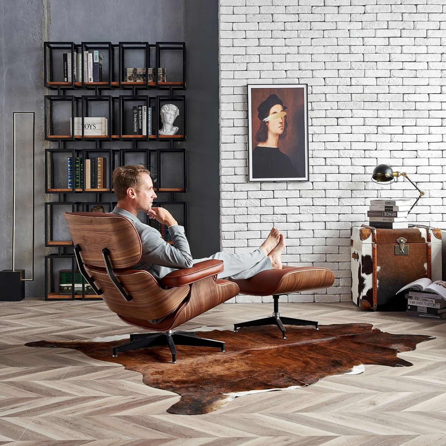 Hadley Chair with Ottoman Chair Foundry