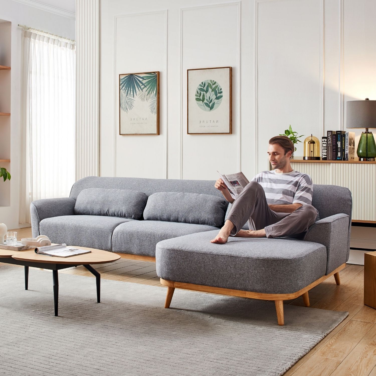 Solid Wood Sectional Sofa Valyou Furniture