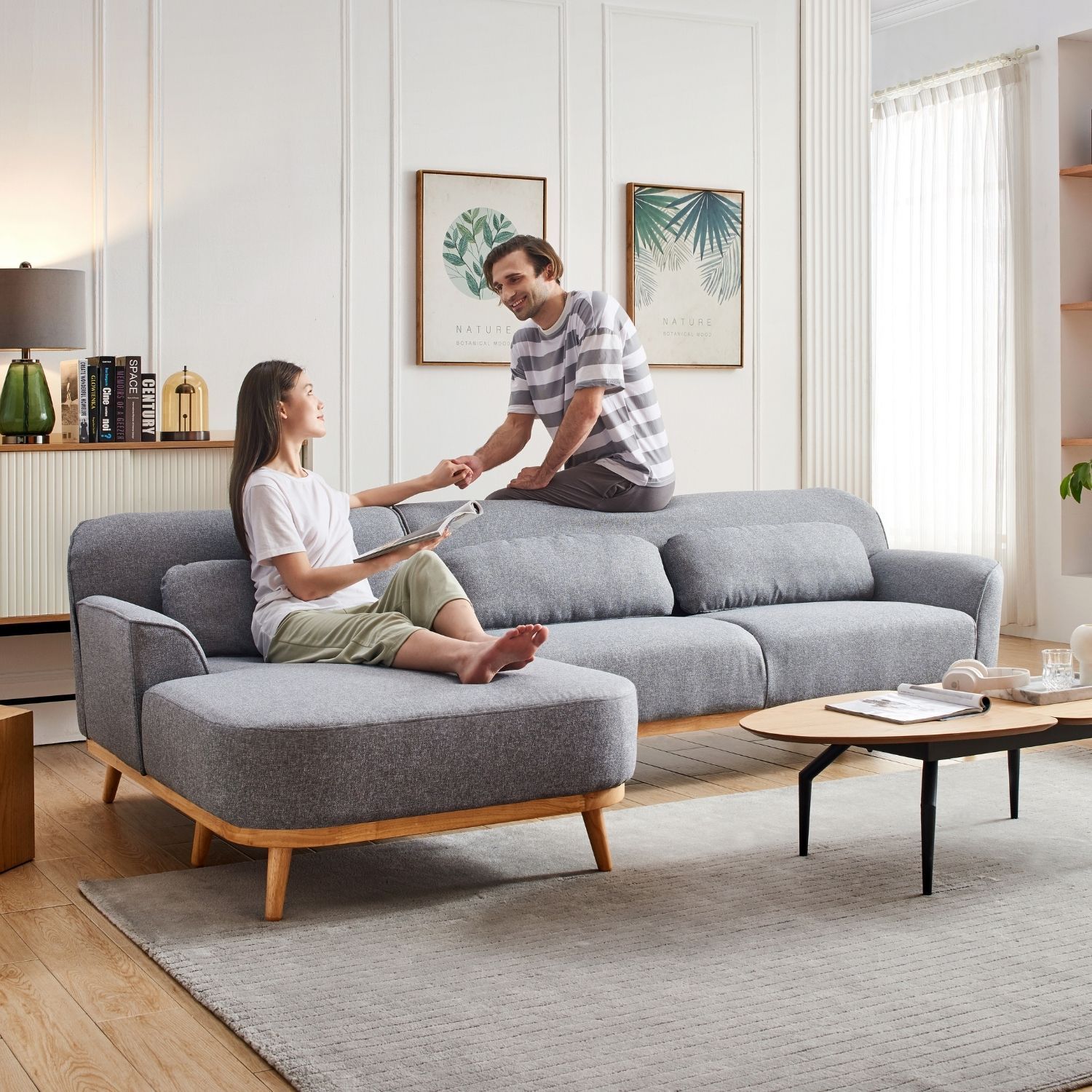 Solid Wood Sectional Sofa Valyou Furniture
