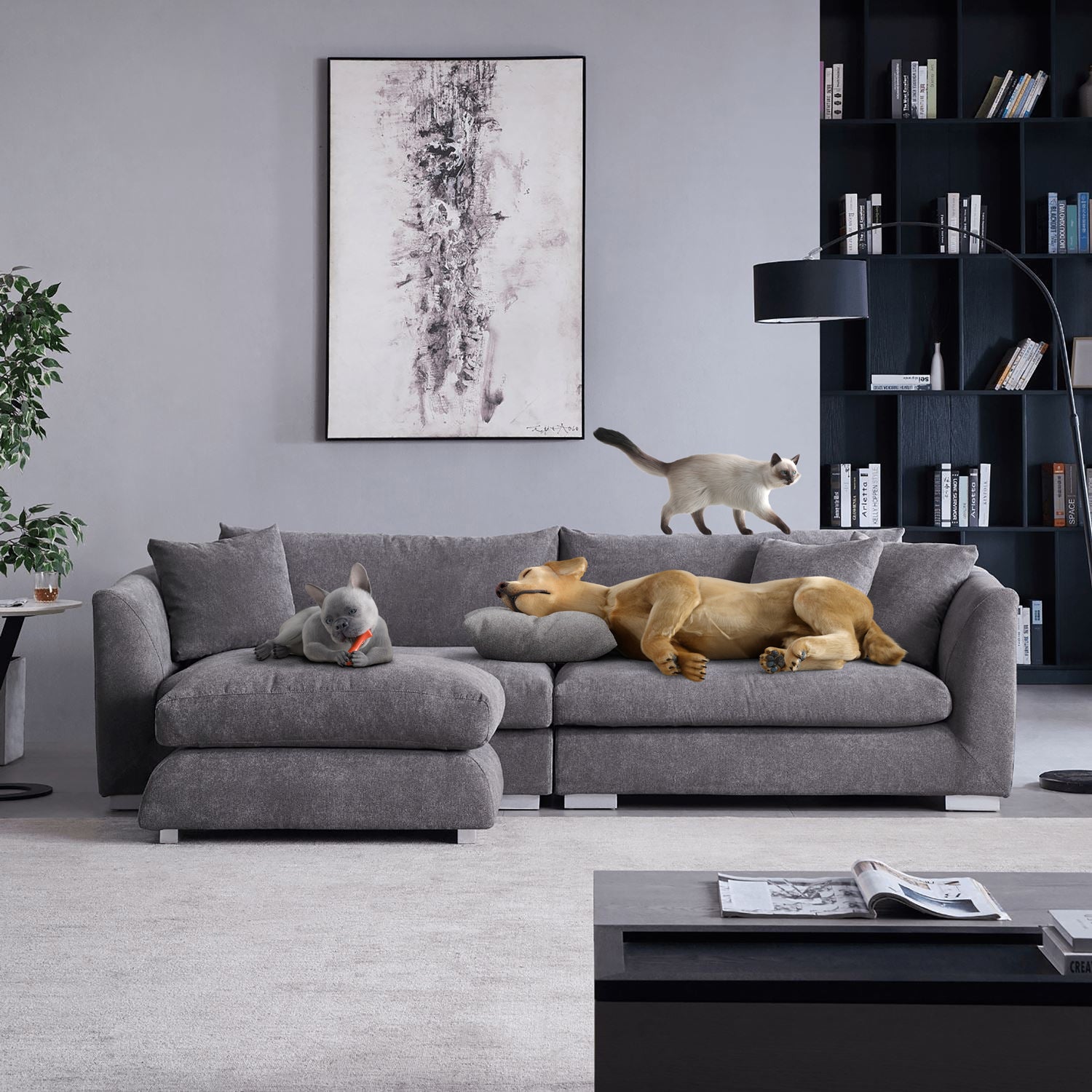 Feathers Sofa + Ottoman