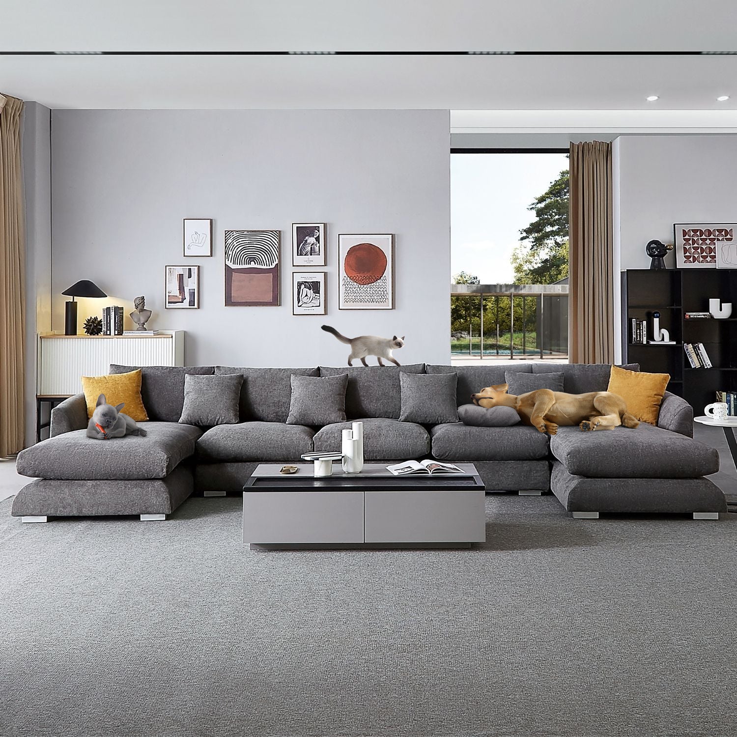 Feathers U-Sectional