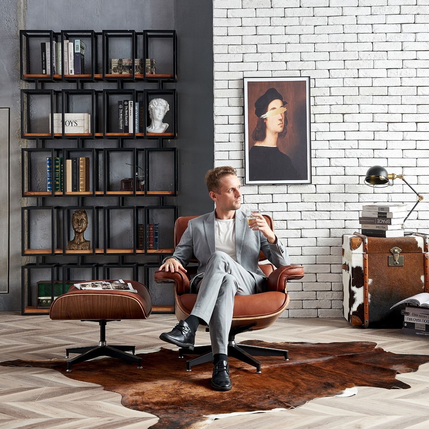 Hadley Chair with Ottoman Chair Foundry 
